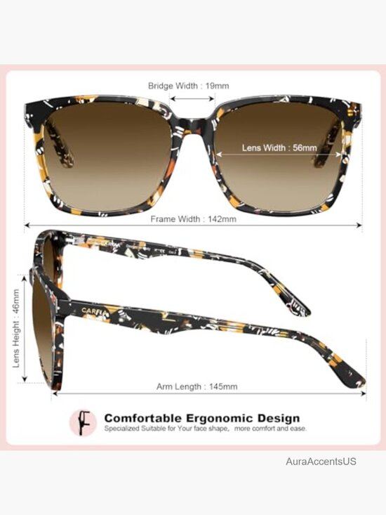 Oversized Square Polarized Sunglasses Retro Big Face Sunnies UV400 main image 5